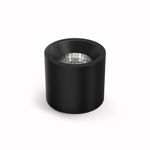 Belatrix 1068 cylinder light in black finish with compact surface mounted design for interior lighting