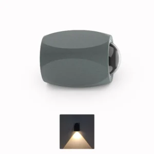 Belatrix BTO 024 outdoor wall light in grey aluminium body with warm white downward beam effect