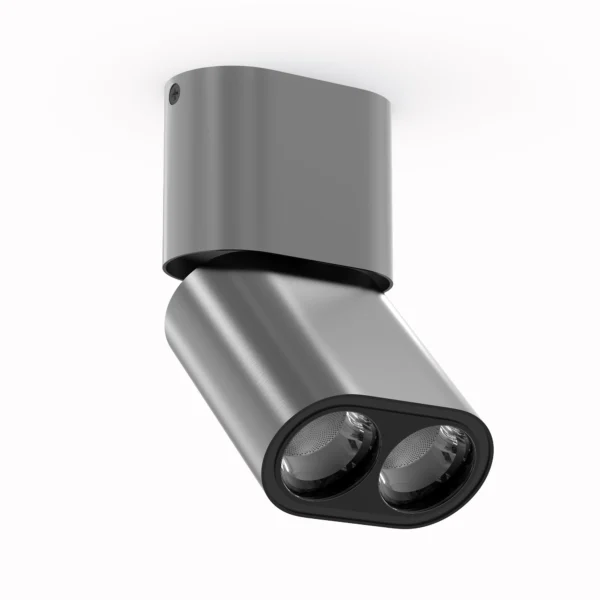 Belatrix Claro cylinder light in grey finish with dual lens adjustable design for premium interior lighting