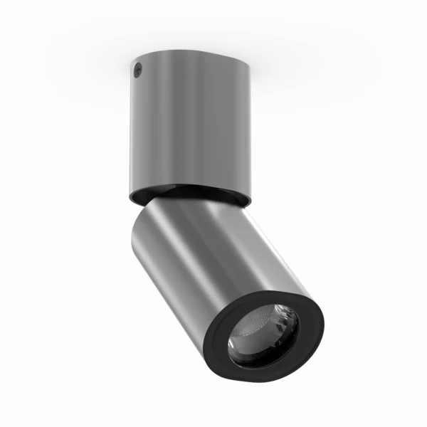 Belatrix Claro cylinder light in grey finish with single lens adjustable design for premium interior lighting