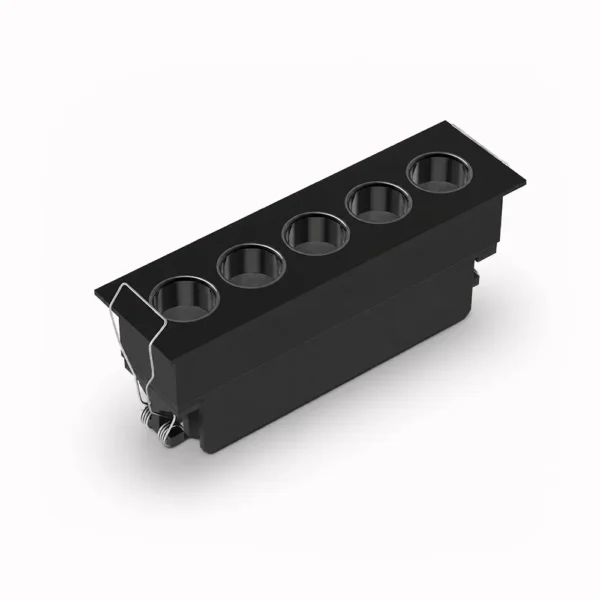 Belatrix Lency laser light in black finish with linear recessed design for premium interior lighting