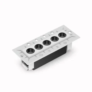 Belatrix Lency Trimless laser light in PKW body finish with five lens recessed design for premium interior lighting