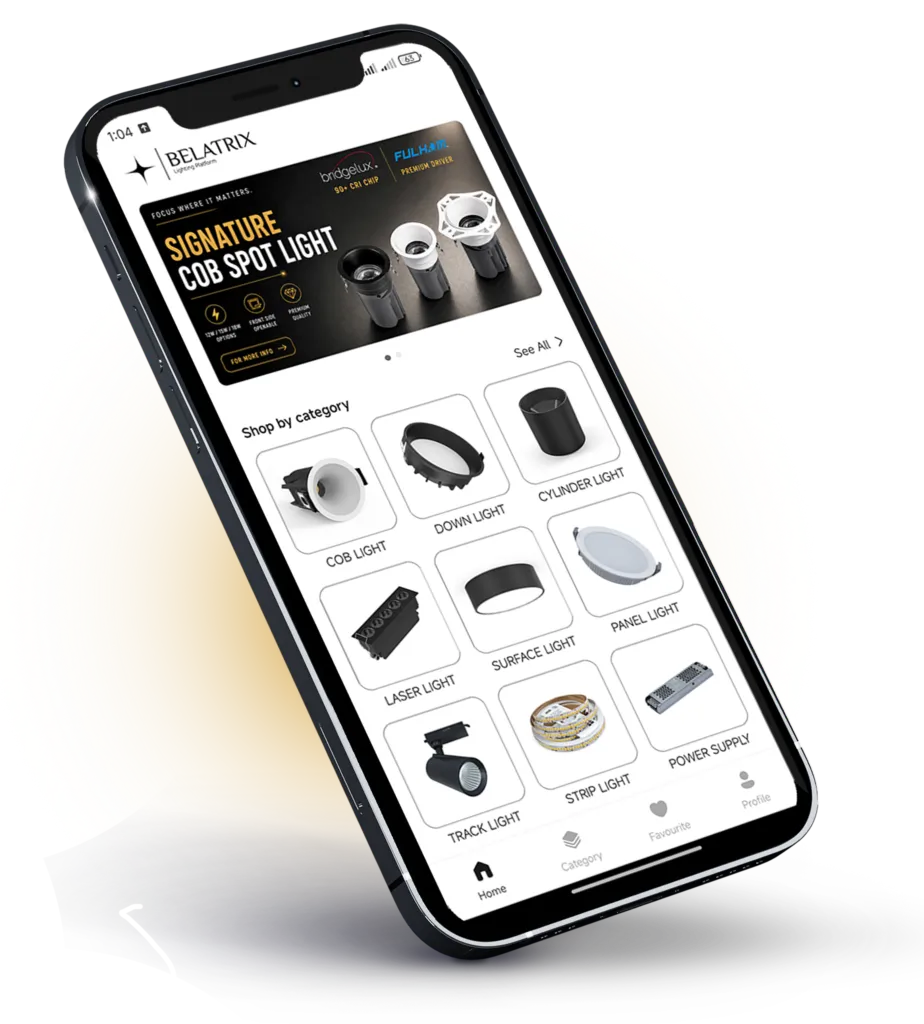 Belatrix Lighting mobile app for product catalog and lighting solutions