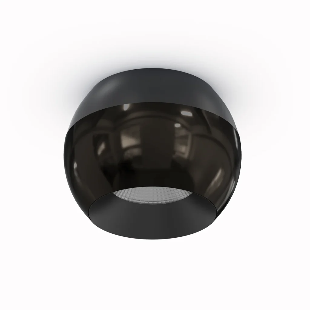 Belatrix Rado Cylinder Spot Light black surface mounted LED spotlight with anti-glare reflector and premium architectural lighting design.