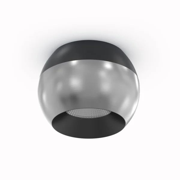 Belatrix Rado cylinder light in black and silver finish for modern architectural interior lighting
