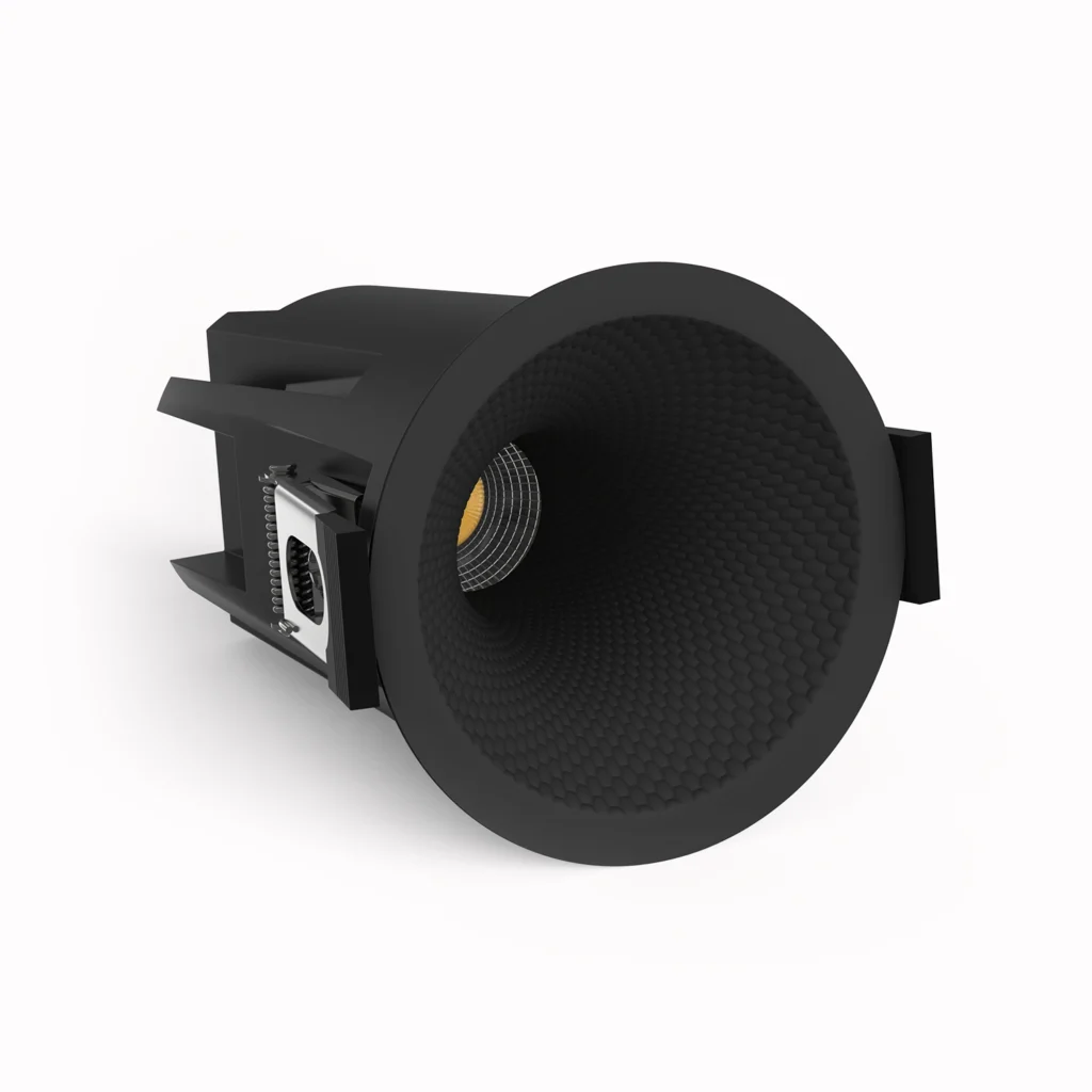 Belatrix Texture COB light in black finish with textured reflector for premium interior lighting